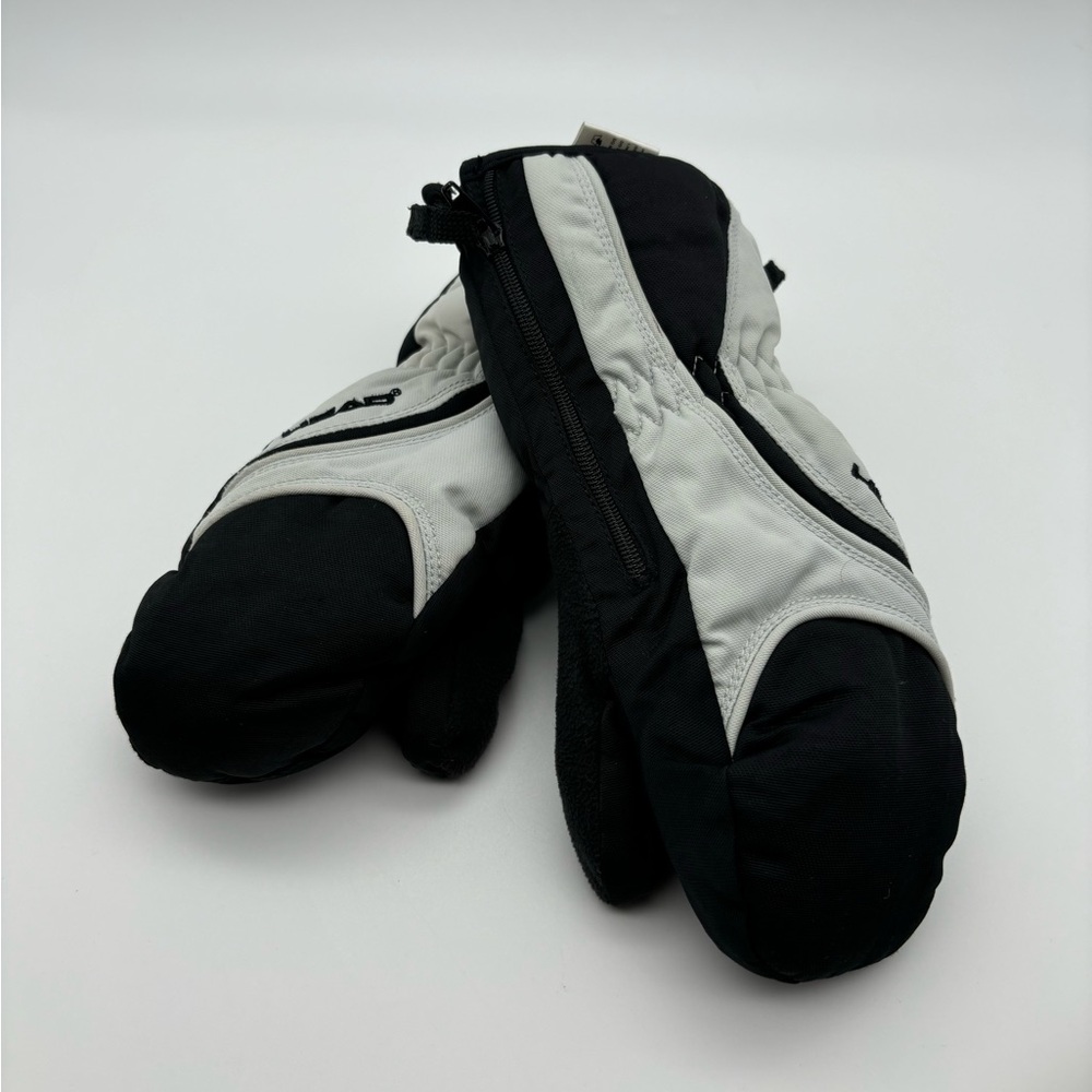 Kid’s Head Winter Black & White Snow Mittens S